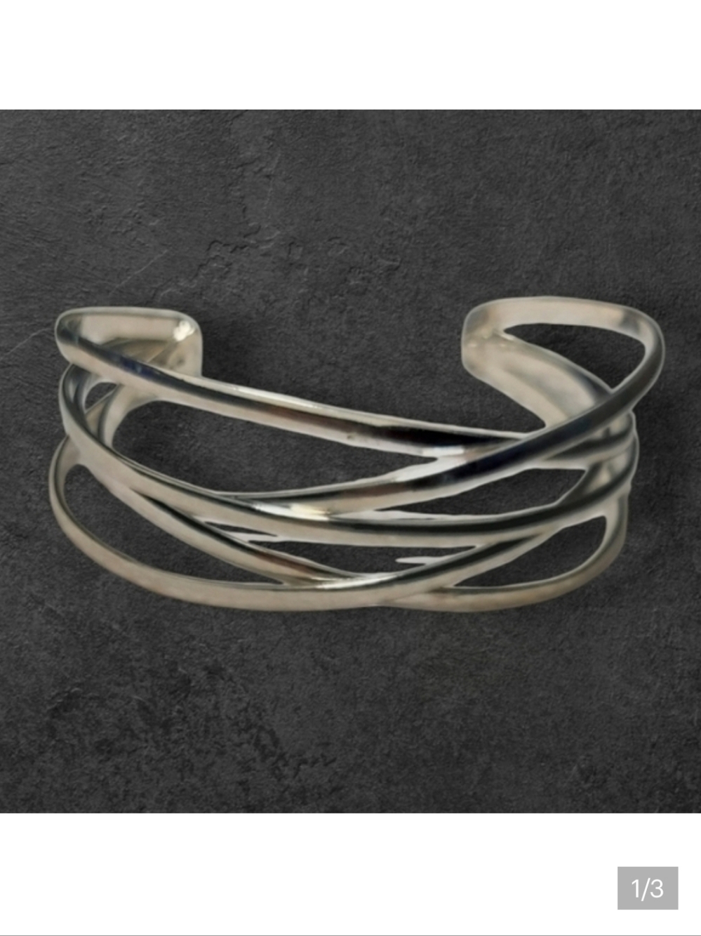NWT NADINE WEST Twisted Silver Modern Cuff Bracelet - Picture 4 of 4